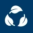 Umwelt-Symbol, weiß auf dunkelblau, ebc82webp 68x
